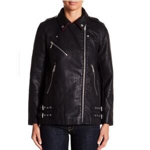A008 • BCBGeneration Faux Leather Asymmetrical Zip Moto Jacket